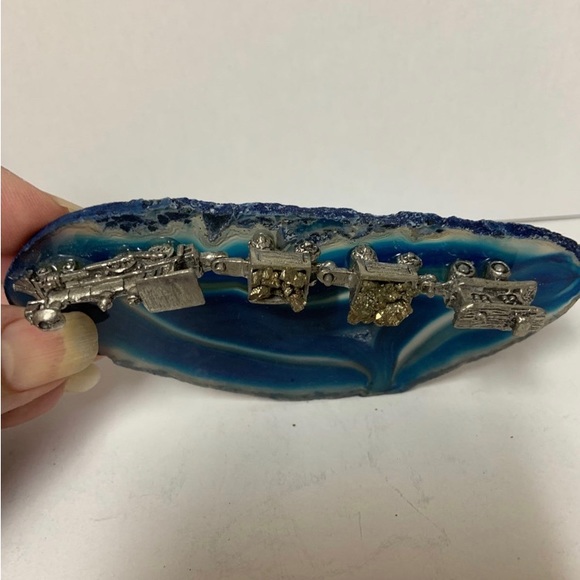 Miniature TRAIN AGATE pewter RAILROAD - Picture 3 of 3